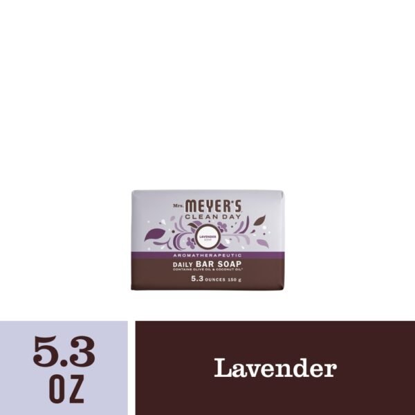 Mrs. Meyer's Clean Day Bar Soap, Lavender, Made Without Parabens or Phthalates