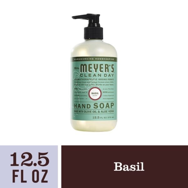 Mrs. Meyer's Clean Day Hand Soap, Basil, Made Without Parabens or Phthalates