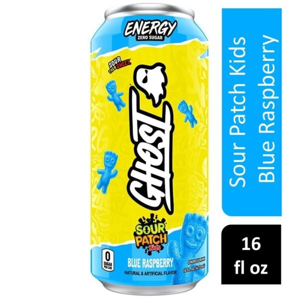 Ghost® Zero Sugar Sour Patch Kids Blue Raspberry Energy Drink Can