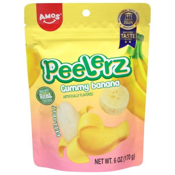 Amos® Peelerz™ Banana Gummy Candy Bag