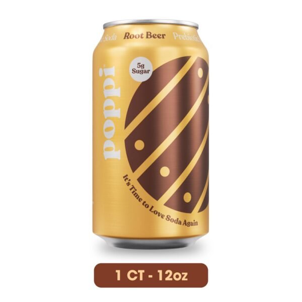 Poppi Root Beer Prebiotic Soda Can