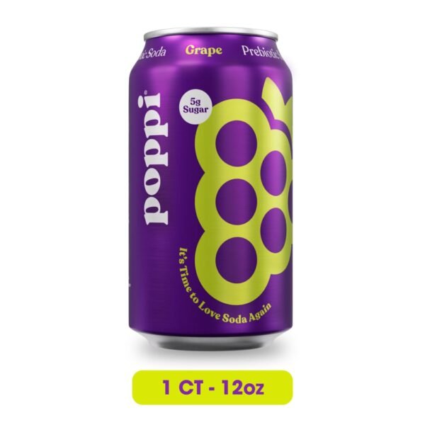 Poppi Grape Prebiotic Soda Can
