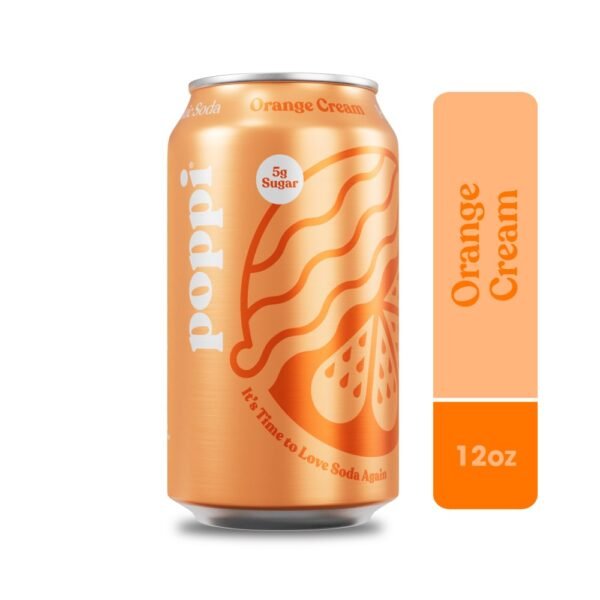 Poppi Orange Cream Prebiotic Soda Can