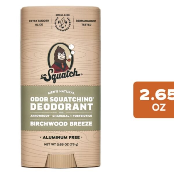 Dr. Squatch® Men's Natural Odor Squatching® Aluminum Free Deodorant Stick Birchwood Breeze