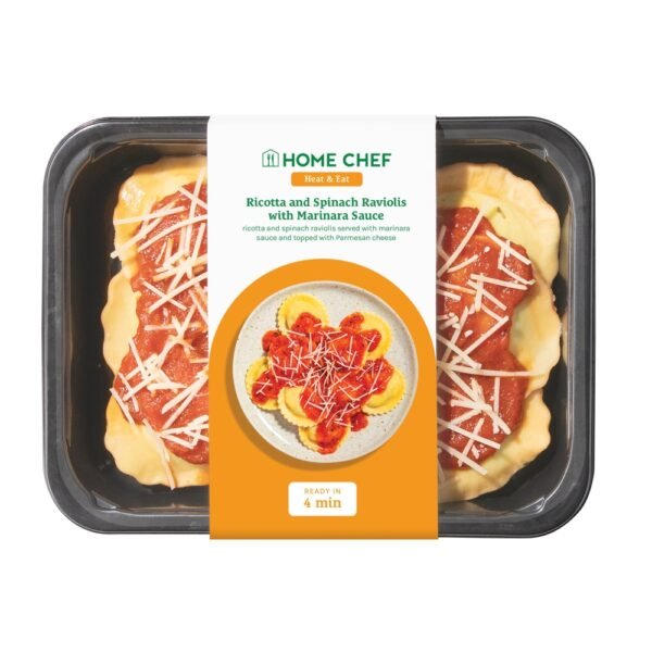 Home Chef Heat And Eat Ricotta And Spinach Raviolis with Marinara Sauce