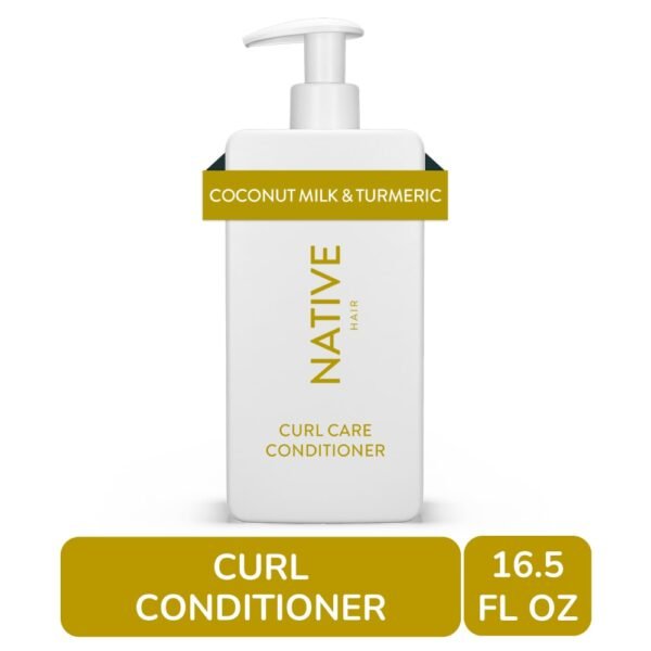 Native Curl Care Conditioner with Coconut Milk and Turmeric, Sulfate Free for Women and Men