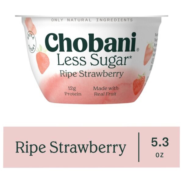 Chobani® Monterey Strawberry Less Sugar Low Fat Greek Yogurt Cup
