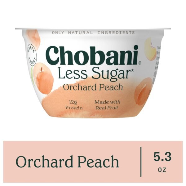 Chobani® Clingstone Peach Less Sugar Low Fat Greek Yogurt Cup