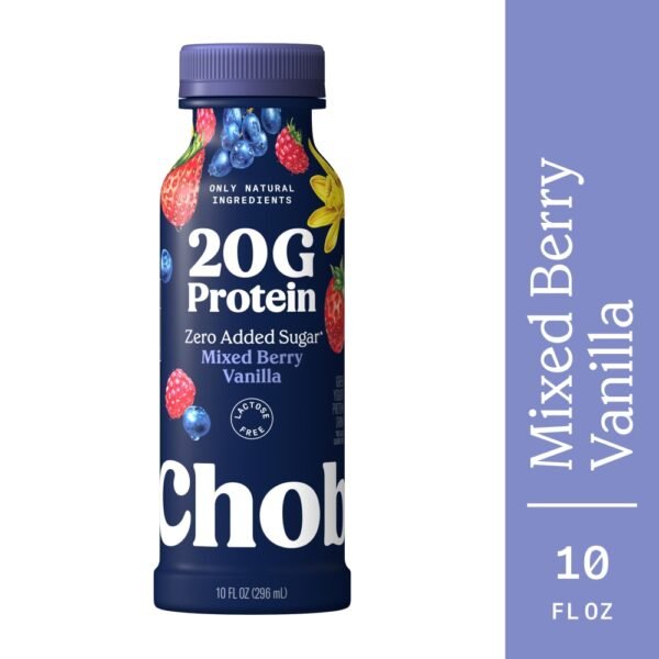 Chobani 20G Protein Lowfat Greek Yogurt Drink Mixed Berry Vanilla