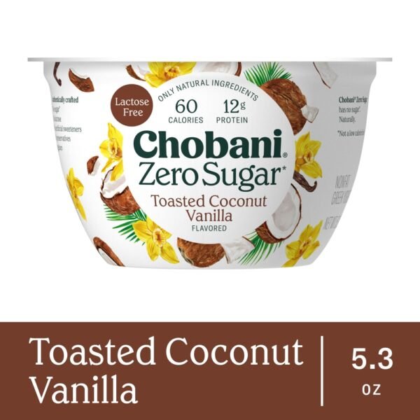 Chobani® Zero Sugar Toasted Coconut Vanilla Greek Yogurt Cup