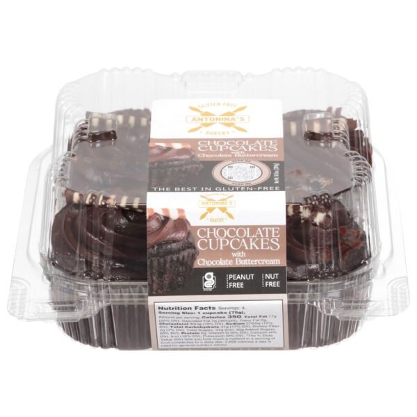 Antonina's Artisan Bakery Gluten Free Double Chocolate Decorated Cupcakes
