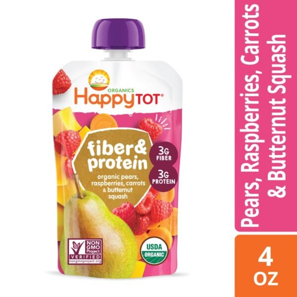 Happy Tot Stage 4 Organic Pears Raspberries Carrots & Butternut Squash Pouch