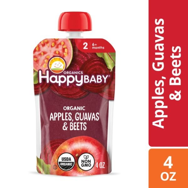 Happy Baby Clearly Crafted Stage 2 Apples Guavas & Beets Pouch