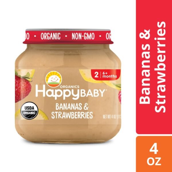Happy Baby Clearly Crafted Stage 2 Bananas & Strawberries Jar