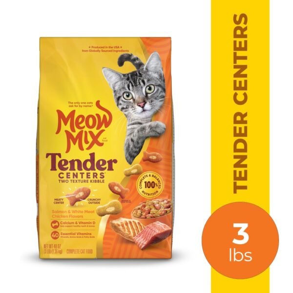 Meow Mix Tender Centers Dry Cat Food, Salmon & White Meat Chicken Flavors