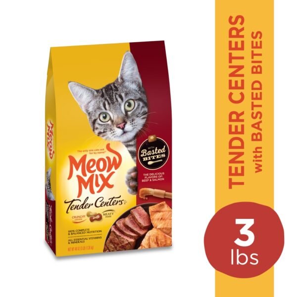 Meow Mix Tender Centers Dry Cat Food with Basted Bites, Beef & Salmon Flavors