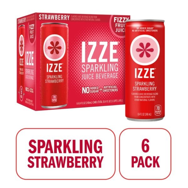 IZZE No Sugar Added Strawberry Sparkling Juice Beverage Blend