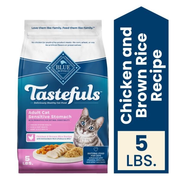 Blue Buffalo Tastefuls Adult Sensitive Stomach Dry Cat Food Chicken & Brown Rice