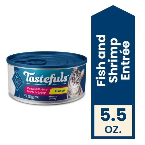 Blue Buffalo Tastefuls Natural Adult Flaked Wet Cat Food in Gravy Fish & Shrimp