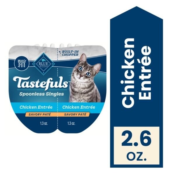 Blue Buffalo Tastefuls Spoonless Singles Natural Pate Wet Cat Food Twin-Pack Chicken