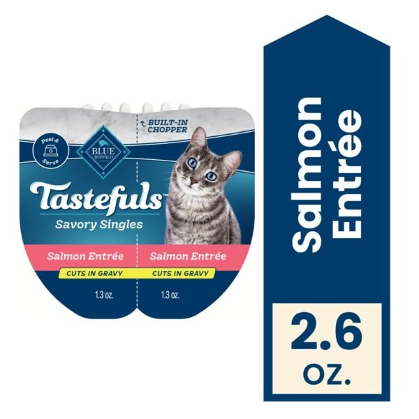 Blue Buffalo Tastefuls Savory Singles Natural Wet Cat Food Gravy Twin-Pack Salmon