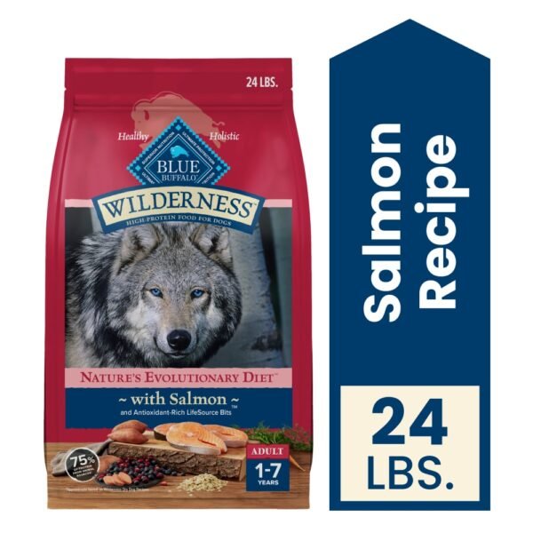 Blue Buffalo Wilderness High Protein Natural Adult Dry Dog Food Salmon & Wholesome Grains