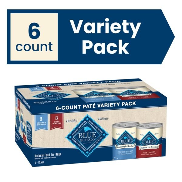 Blue Buffalo Homestyle Natural Adult Wet Dog Food Variety Pack Chicken & Beef Dinner