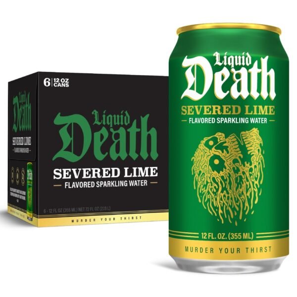 Liquid Death, Severed Lime, Lime-Flavored Sparkling Water