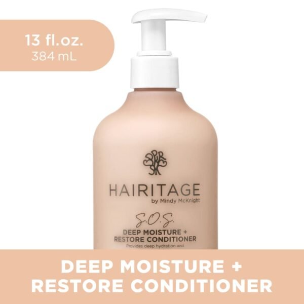 Hairitage SOS Deep Moisture Curly Hair Conditioner Repair + Hydrate Dry Damaged Hair Vegan