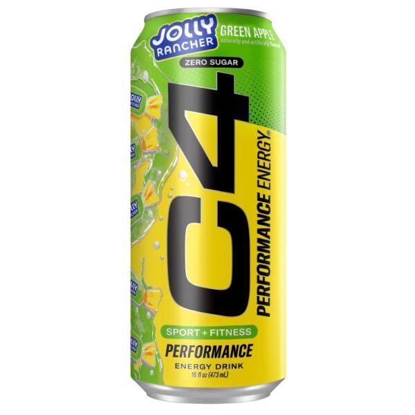C4 Performance Jolly Green Apple Energy Drink Can