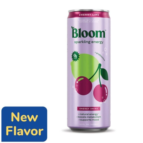 Bloom Cherry Lime + Prebiotics Sparkling Energy Drink Can