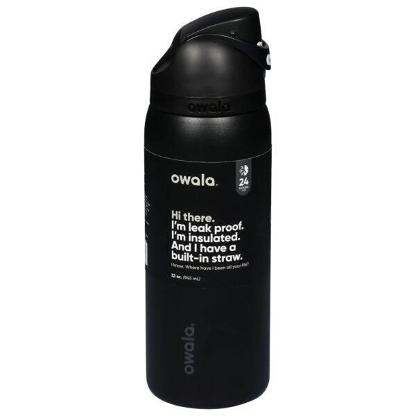 Owala® FreeSip Stainless Steel Water Bottle - Very Very Dark Black