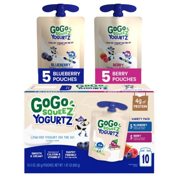 GoGo SqueeZ yogurtZ Blueberry and Berry Portable Fruit and Yogurt Snack Pouches