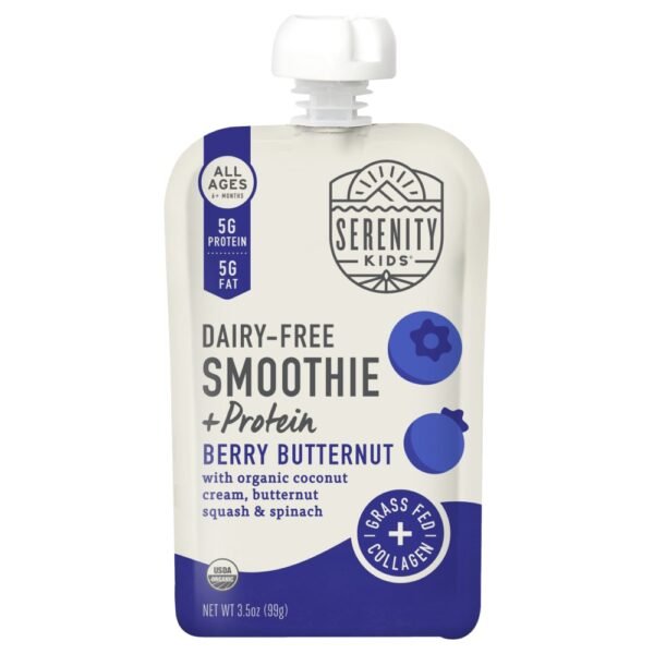 Serenity Kids Dairy Free Organic Berry & Butternut Smoothie + Protein with Grass Fed Collagen