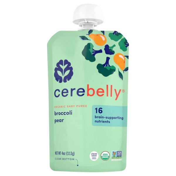 Cerebelly® Stage 2 Organic Broccoli Pear Baby Food