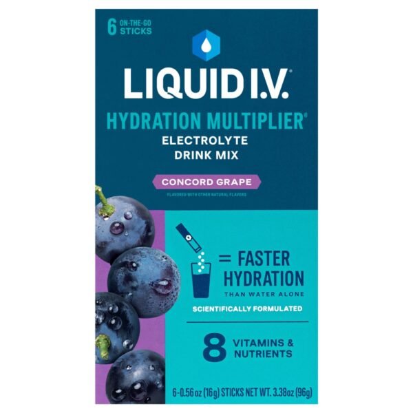 Liquid I.V.® Hydration Multiplier® Concord Grape Electrolyte Drink Mix Packets
