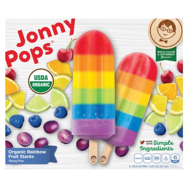 Jonny Pops® Organic Rainbow Fruit Stack Popsicles
