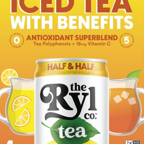 The Ryl Co.™ Zero Sugar Half & Half Iced Tea Energy Drink Multipack Cans