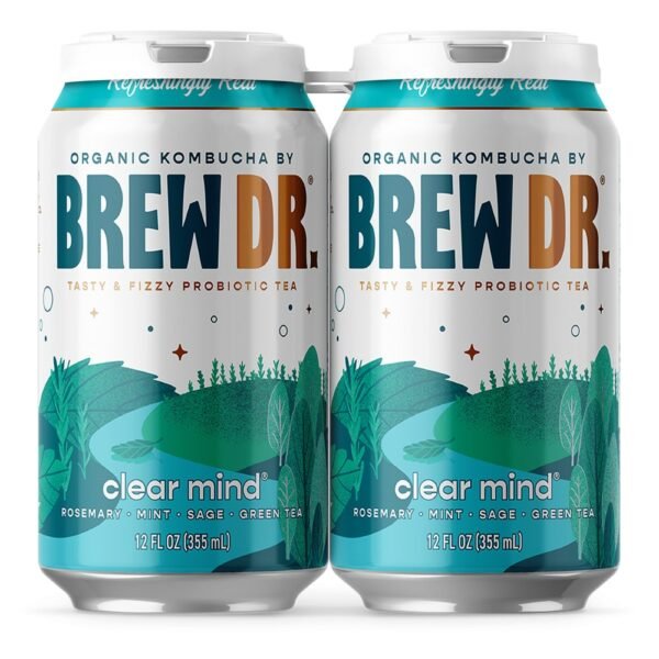Brew Dr.® Kombucha Organic Clear Mind® Kombucha Cans