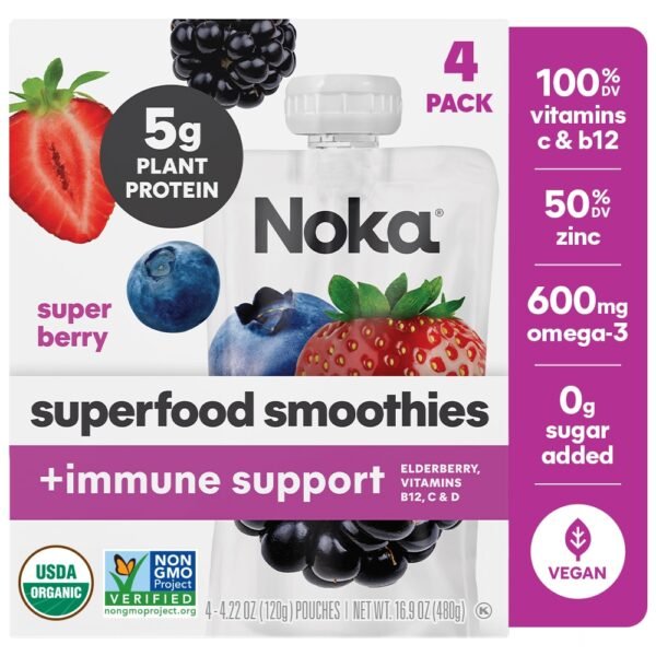 Noka® Superfood Smoothie + Immune Support Super Berry Pouches