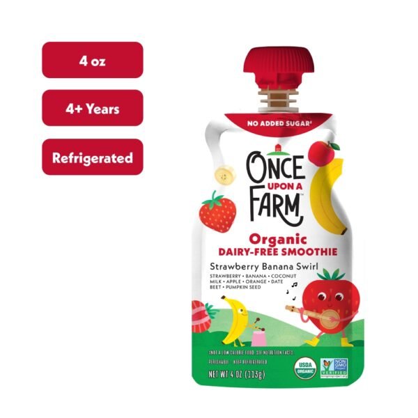 Once Upon a Farm™ Strawberry Banana Swirl Organic Smoothie Pouch