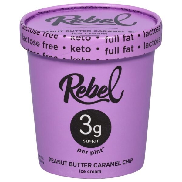 Rebel Keto Peanut Butter Caramel Chip Ice Cream Pint