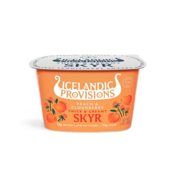 Icelandic Provisions Peach & Cloudberry Low Fat Skyr Yogurt Cup