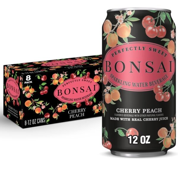 Bonsai Cherry Peach Sweetened Sparkling Water Cans