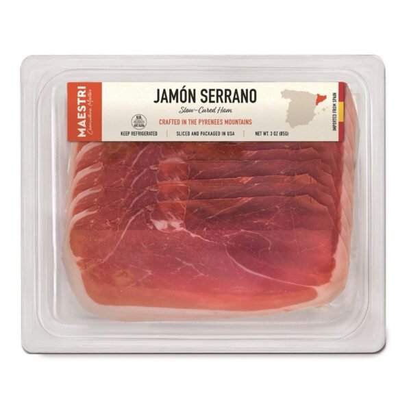 Maestri Ditalia Jamon Serrano Slow Cured Ham Fresh Sliced Deli Meat