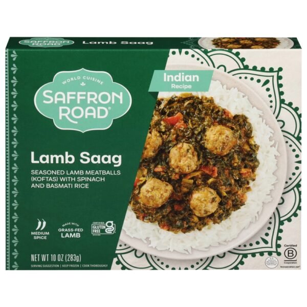 Saffron Road® Lamb Saag with Basmati Rice Gluten-Free Frozen Meal