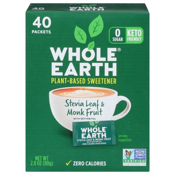 Whole Earth® Sweetener Co Stevia Leaf & Monk Fruit Natural Sweetener Blend Packets