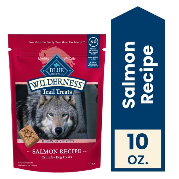 Blue Buffalo Wilderness Grain-Free Trail Treats Crunchy Dog Treats Biscuits Salmon