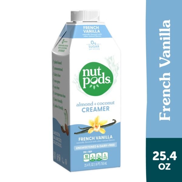 nutpods® Unsweetened Non Dairy French Vanilla made with Almonds and Coconuts Coffee Creamer