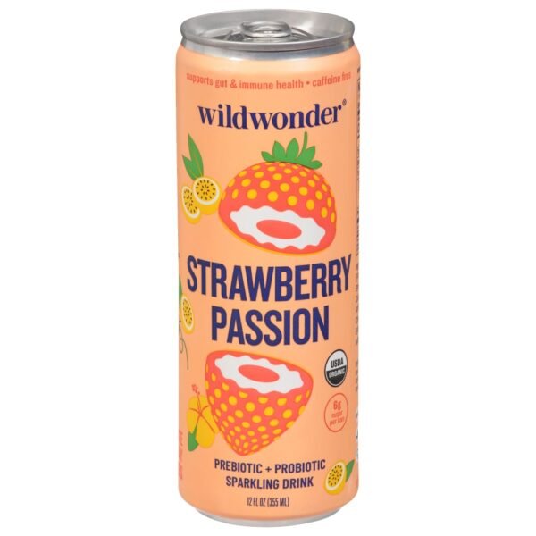 Wildwonder® Strawberry Passion Prebiotic and Probiotic Sparkling Drink